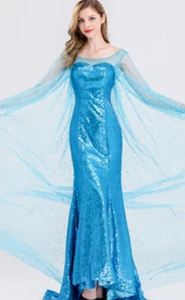 Beautyloves Nuovo Costume da Principessa <span class=keywords><strong>Elsa</strong></span> per Adulti, Abito da Regina per Halloween, Cosplay, Performance <span class=keywords><strong>di</strong></span> Personaggi Anime, in Poliestere - Product Image 2