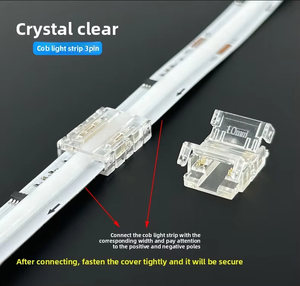 Conector de tira LED COB de 3 pines sin soldadura, empalme en esquina sin costuras de doble color en forma de L, conexión rápida para tira flexible de bajo voltaje de 8-10 mm - Product Image 1