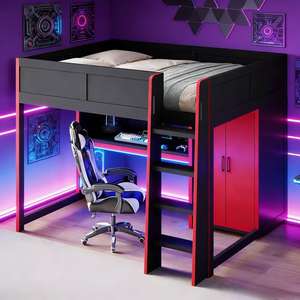 Cama Beliche Moderna e Estilosa para Quarto Infantil, Design de Madeira, Cama Alta com Mesa de Jogos para Meninos, Popular entre Crianças - Product Image 2