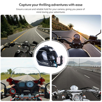 Support de fixation pour mentonnière de casque de moto intégral, support de téléphone portable pour prise de vue en vue à la tierce personne pour GoPro Hero/DJI