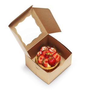 Kraft Ivory Bakery Boxes with Window Cake box PVC Transparent Window, Beautiful Cake box Food Packaging
