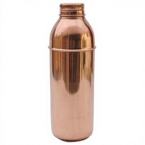 Pure <b>Copper</b> Water <b>Bottle</b> Handmade <b>Copper</b> <b>Drinking</b> <b>Bottle</b> with Lid for Home Office School Gift Use - Product Image 1