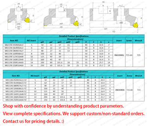 MEE190ตัวแทรกแบบ XNEX080608สองด้าน90 ° สำหรับเหล็กหล่อ/เหล็กกล้าความเร็วสูง - Product Image 6