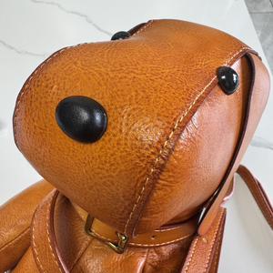 Mochila de Cuero de Primera Calidad Hecha a Mano con Forma de Cachorro <span class=keywords><strong>Beagle</strong></span> en 3D, Costuras Artesanales de Lujo, Unisex, con Cadenas para Dama - Product Image 4