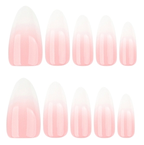 30 pièces de clous à presser en forme d'amande goyave rose dégradé blanc laiteux, ongles artificiels en acrylique épais et <span class=keywords><strong>simple</strong></span> - Product Image 6