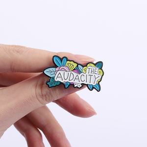 Épinglette en émail floral Audacity, texte humoristique amusant, broche élégante, badge de revers en métal, bijoux, cadeaux en gros - Product Image 4