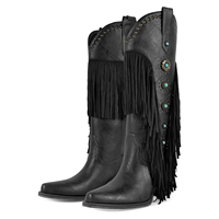 Bottes de cowboy occidentales en cuir PU à talons hauts Style de travail à talons de 2.7 pouces pour hommes et femmes logo du client ajouter des chaussures être librement