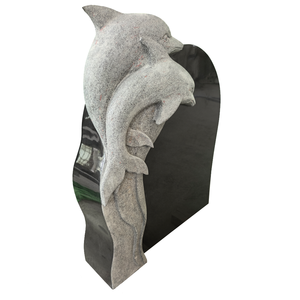 Diseño Moderno de Doble Delfín en Granito Negro de la India, Completamente Pulido Excepto los Delfines - Product Image 4
