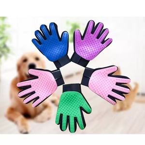 Pet Grooming Gloves For <b>Dog</b> Hair Removal <b>Massage</b> Bathing Anti Slip With Soft Silicone Tips - Product Image 1