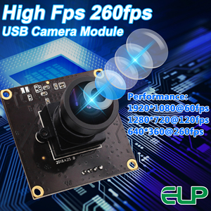 Elp tốc độ cao 1080p 60fps Webcam Module Mini 720P 120fps USB Camera module với 2.9 mét ống kính cho chuyển động phân tích và cơ chế sinh học - Product Image 2