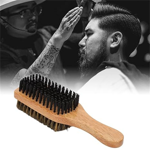 Set de Cepillo para Cabello de Cerdas de Jabalí y Peine Ovalado de Madera, Cerdas Naturales de Suavidad Media para Cabello Fino/Finísimo, Restaura el Brillo y la Textura - Product Image 3