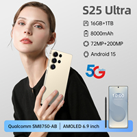 Smartphone S25 Ultra Version Globale Débloqué 16 Go + 1 To Android 14.0 avec Processeur Déca-cœur et Caméra Arrière 108 MP en Anglais, Espagnol, Allemand
