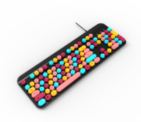 Claviers personnalisés pleine taille aux touches colorées, 104 touches, coques de touches en métal, clavier à projection 893A,