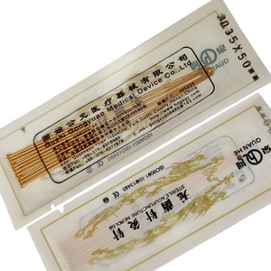 Aiguilles d'<span class=keywords><strong>acupuncture</strong></span> jetables stériles en plastique entièrement plaquées <span class=keywords><strong>or</strong></span> pour usage unique, 100 pièces/boîte avec tube guide - Product Image 5