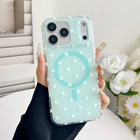 Étui de téléphone magnétique anti-chute à pois colorés IMD |   Protection en matériau TPU flexible |   Motif à pois tendance
