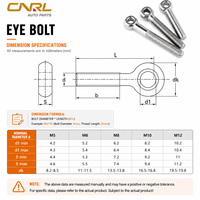 Boulons à œil en acier inoxydable DIN444 304, métriques, fermés, pour levage, M5-M24, résistants à la corrosion, vente en gros OEM, directement de l'usine