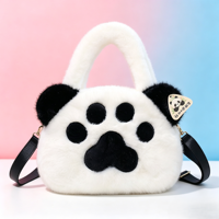 Sac à bandoulière en peluche panda mignon personnalisé à partir d'images, sac de dessin animé neuf, cadeau d'anniversaire pour enfants