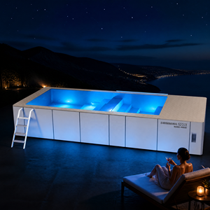 <span class=keywords><strong>Piscine</strong></span> en fibre de verre haute performance de 25 pieds <span class=keywords><strong>avec</strong></span> <span class=keywords><strong>escalier</strong></span> facile d'accès, <span class=keywords><strong>piscine</strong></span> hors sol modulaire pour les parcs de fitness et de loisirs commerciaux - Product Image 1