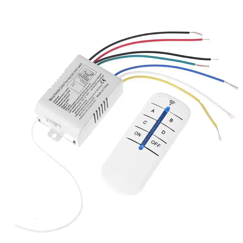 AC 220V 30M 4 Ways Digital RF Lamp Remote Control Switch ON/OFF Wireless Remote Control Switch Kit For Bedroom Light Lamp