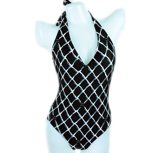 Ensemble de bikini une pièce sexy pour femmes 2024, col en V croisé, soutien-gorge push-up, contrôle du ventre, bretelles halter, antibactérien, respirant, maillot de bain - Product Image 2