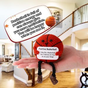 Baloncesto positivo Ganchillo Pierna larga Baloncesto de ganchillo con tarjeta de estímulo Muñecas DE APOYO DE BALONCESTO emocional de punto - Product Image 4
