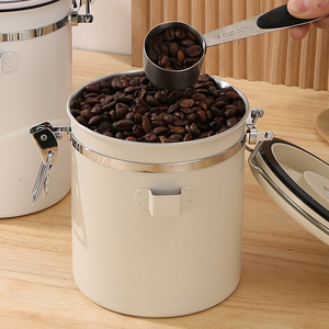 Contenitore Ermetico per Caffè in Acciaio Inox con Valvola Unidirezionale, Indicatore Data e Dosatore per Chicchi, Tè, Zucchero, Farina - Product Image 5