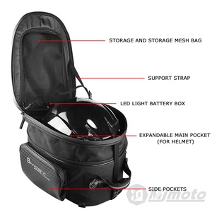 Sac de siège arrière multifonctionnel pour moto, sacs de rangement pour casque de Motocross, pour lumières LED, sac à dos étanche à capacité extensible pour hommes - Product Image 4