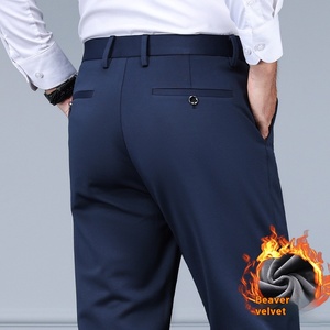 Pantaloni Casual da Uomo OEM Autunno Inverno 2025, Modello Dritto e Comodo, Stile Business, con Interno in <span class=keywords><strong>Velluto</strong></span>, Vita Media, Lunghi - Product Image 1