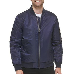Abrigos de Invierno para Hombre, Estilo Bomber, de Poliéster/Nailon Satinado, con Cierre de Cremallera, Impresión Puff, Servicio OEM, Resistentes al Viento e Impermeables - Product Image 1