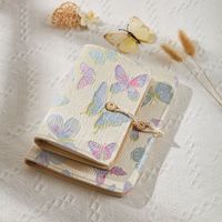 Carnet Papillon Personnalisé avec Couverture en Tissu Mignon pour Filles, Format A5/A6, Feuilles Mobiles, Journal Scolaire, Impression de Logo