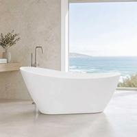 Baignoire autoportante ovale de luxe en surface solide mate pour suites hôtelières, baignoire en pierre artificielle