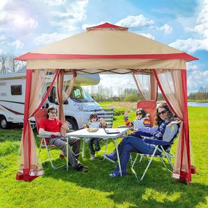 11 'x 11' Portable Pop Auvent Tente Installation Facile <span class=keywords><strong>Pliable</strong></span> Cadre En Métal Gazebo <span class=keywords><strong>Moustiquaire</strong></span> Rideaux pour <span class=keywords><strong>Abri</strong></span> Extérieur D'été - Product Image 1