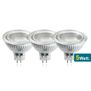 גרידן 3000K לבן חם AC/DC 12V 220V 110V כיסוי זכוכית לעמעום 5W MR16 נורת LED GU5.3 זרקור