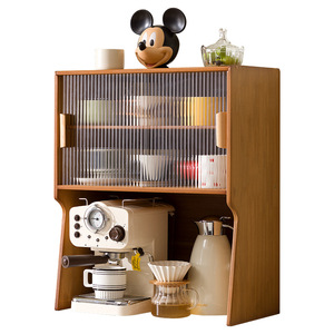 Gabinete de almacenamiento de varias capas con diseño a prueba de polvo para máquina de café y organizador de tazas, aparador de escritorio - Product Image 5