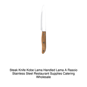 Cuchillo para carne Kobe con hoja de acero inoxidable y mango de madera, tipo cuchilla de afeitar - Product Image 2