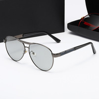 Gafas de Sol 2024 de Metal, Marca de Lujo, Moda Masculina, Lentes Polarizadas TAC, Fotocromáticas, Deportivas, para Ciclismo