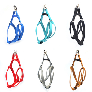 Plain Simple Blank Reflective Ajustável Nylon Custom Dog <span class=keywords><strong>Harness</strong></span> com Lenço Decoração e Matched Collar e Leash - Product Image 2
