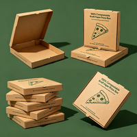 Boîte à pizza en kraft compostable personnalisée, imprimée, biodégradable, résistante à l'huile, écologique, pour la vente en gros