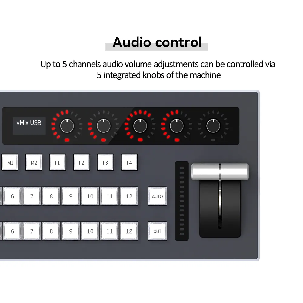 KATO VISION broadcasting system streaming video mixer mixer video portatile mixer neoide software vMix pannello di controllo del quadro elettrico