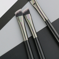 Pinceau Eyeliner Précis en Bois Noir pour Yeux, Pinceau Angulaire Fin pour Sourcils, Pinceau Correcteur de Contour, Baume à Lèvres