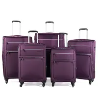 6 piezas 19 "23" 26 "Carro de equipaje de viaje de cuero maleta con el bolso cosmético
