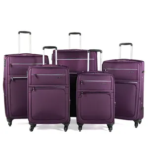 6 pieces 19'' 23'' 26'' travel trolley luggage leather suitcase set with cosmetic bag
