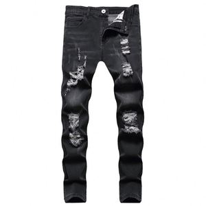 Jean droit vintage délavé et vieilli, coupe haute, en denim selvedge épais, écologique, avec rivets, style streetwear pour homme - Product Image 1