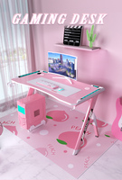 Table de jeu AOR Esports au design moderne, de haute qualité, de couleur rose, avec éclairage LED RGB