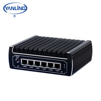 Servidor sin ventilador Pfsense Core Mini Pc con 1 * RJ45COM Función de consola de soporte 6 * Puerto Gigabit Ethernet 4 * USB para VPN
