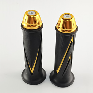 Poignées de guidon de moto Qiangye en alliage d'aluminium noir et or, épaisses et durables pour guidons de vélo - Product Image 2