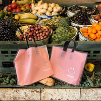 Sacs de sécurité personnalisés en LDPE pour emballage de légumes et fruits, avec logo sérigraphié et poignée longue pour le shopping