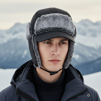 Chapeau de trappeur en velours côtelé de qualité supérieure, doublé de fausse fourrure, chapeau d'hiver chaud avec protection pour les oreilles, casquette de bombardier pour la chasse et le camping