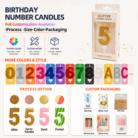 Bougies d'anniversaire de luxe colorées de haute qualité, bougies en forme de chiffres mignons, logo personnalisé, bougies en vrac pour la décoration de gâteaux d'anniversaire