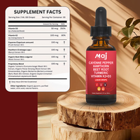 Compléments alimentaires liquides naturels de 60 ml à base de piment de Cayenne, d'aubépine et de racine de betterave pour soutenir le métabolisme et la santé immunitaire